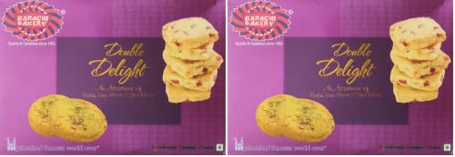 Image of Karachi Bakery Double Delight Fruit Biscuit with Badam and Pista, 400g (Pack of 2)
