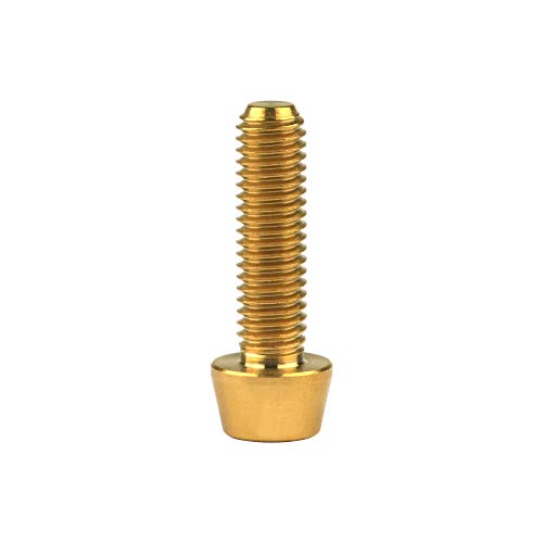 Image of Titanium Ti Bolt M5x9 16 18 20 25 30 35 40 45 50 55 60mm Tapered Head Screws Pack of 4 (M5x18mm, Gold)
