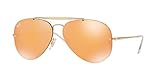 RAY-BAN RB3584N - 90847J Sonnenbrille, Gold/Dunkelorange, Spiegelgold, 61 mm, Gold, 61 mm