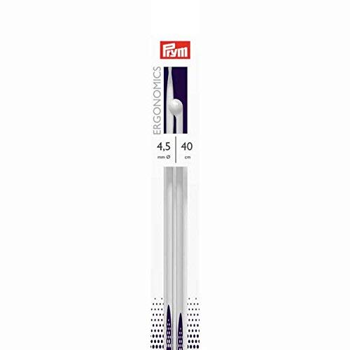 Prym Single-Point Ergonomic Knitting Pins/Needles, Metal, Multi-Colour, 4.5 mm, 40 cm Length, 1-Pair