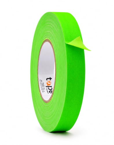 WOD GTC12 Gaffer Tape, Fluorescent Green Low Gloss Finish Film, 1.5 in. x 60 ft. (Pack of 32) Residue Free, Non Reflective Cloth Fabric, Secure Cords, Water Resistant, Photography, Filming Backdrop
