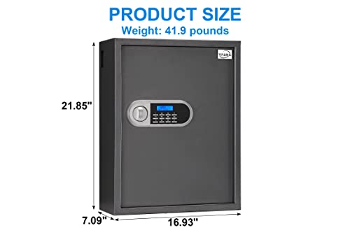 Tenamic Key Cabinet With 200 Positions, Steel Key Organizer With Removable Key Hooks And Key Tag Labels, Electronic Digital Key Holder Lock Box For School Office Hotel Bank, Grey #TOP2