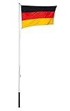 [page_title]-Mojawo Aluminium Fahnenmast Höhe 3,8m inkl.Deutschlandflagge 4 TLG. Fahnenstange Flaggenmast inkl. Bodenhülse