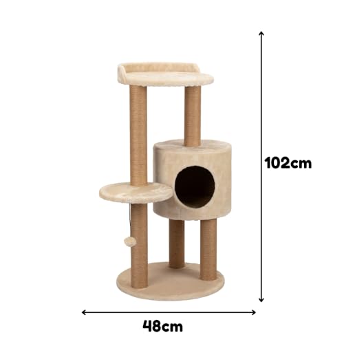 Chalesco American Pets Arranhador Torre Dupla com Toca Veneza para Gatos