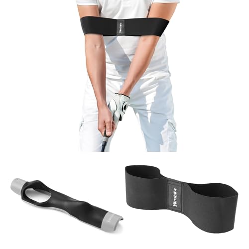 Fanshaw Golf Grip Trainer & Swing Correcting Arm Band Set Boost Grip Strength Fix Swing Technique for All Levels Enhance Performance