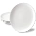 Delling 10'' Perdurable Porcelain Dinner Plates, Natural White Dinnerware Dish Set of 4 for Dinner and Salad, Restaurant, Family Party and Kitchen Use - Round