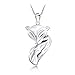 Produktbild BinLZ Skelett Fuchs Anhänger S925 Sterling Silber Weibliche Mode Paar Silber Fuchs Fee Halskette Schlüsselbein Kette, b