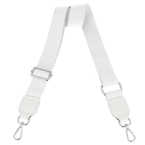Image of uxcell Wide Shoulder Strap, 3.8cm Adjustable Purse Strap Replacement Crossbody Strap for Shoulder Bag Handbag, White, Silver Square Mouth Buckle