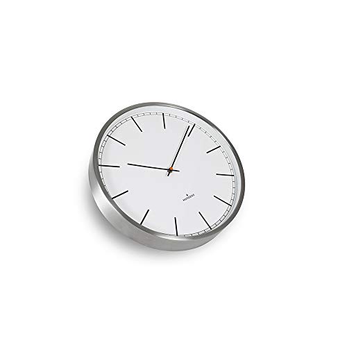 Huygens Amsterdam One Silent Wall Clock | Index | 25Cm | Timeless Design For Living Room, Bathroom, Or Kitchen | Stainless Steel | Quartz Movement #TOP2