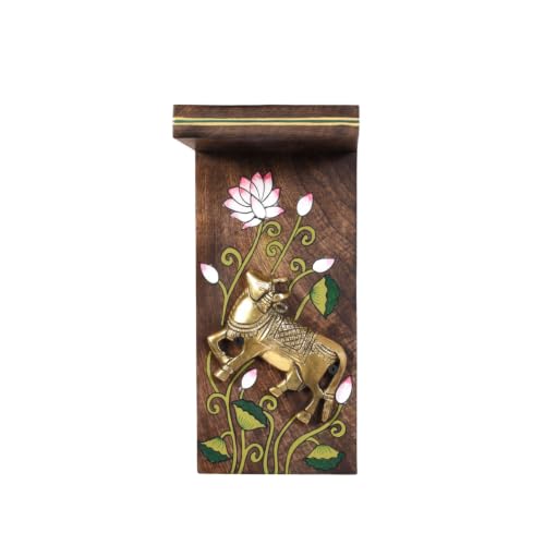 Image of AAKRITI ART CREATIONS Handcrafted Mango Wood Wall Sculpture for Home Decor | Brown Wooden Wall Hanging Decoration Item | Living Room Decor | Indian Handicraft Art | Housewarming Gift