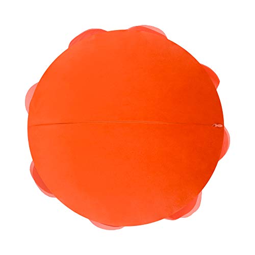 Image of JWH Stereo Flower Throw Pillow Covers Aesthetic Decorative Floral Accent Pillow Cases Round Cushion Handmade Pillowcase for Bedroom Bed Couch Living Room 12 Inch Orange