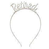 Happy Retirement Party Decoations for Women Girls Retired Crown Headband for Retired Women Retirement Gifts for Coworkers Friends Gold Retired Crowns for Mom Daughter Retirement Party Favors for Women