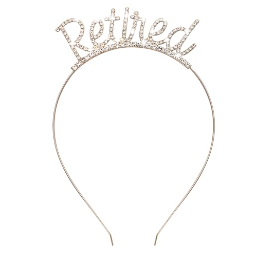 Happy Retirement Party Decoations for Women Girls Retired Crown Headband for Retired Women Retirement Gifts for Coworkers Friends Gold Retired Crowns for Mom Daughter Retirement Party Favors for Women