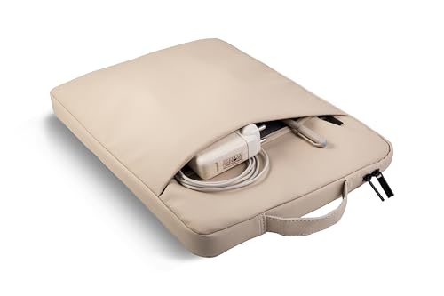 Image of RichAxis 13 inch Laptop Sleeve Cover Bag | Fits 12.5-13.3 inch Laptops & Tablet | Water-Resistant Fabric, Padded Interior | Ideal for Office, College & Travel (Beige, 13.3 Inch)