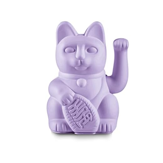 DONKEY Products Lucky Cat Lilac Porte-Bonheur Japonais en Plastique de Couleur Violet, Dimensions : 8,5 x 10,5 x 15 cm, 330544