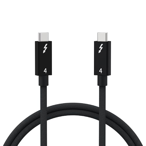 𝗛𝗜𝗥𝗢𝗧𝗢 Thunderbolt 4 USB C Cable 240W PD3.1, 40Gbps Data Transfer & 8K@60Hz Video, 5A/48V USB C Charging Cord for MacBook Pro, iPhone 17/16/Pro Max, iPad Pro/Air (TB4-0.8m)