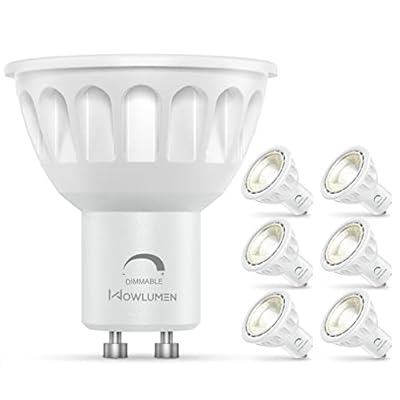 WOWLUMEN Dimmable GU10 LED Light Bulbs, MR16 GU10 Base Bulb Replacement for Recessed Track Lighting, 3000K Warm White 5W 500LM 40° Spotlight for Kitchen, Range Hood, Living Room, Bedroom, 6 Pack