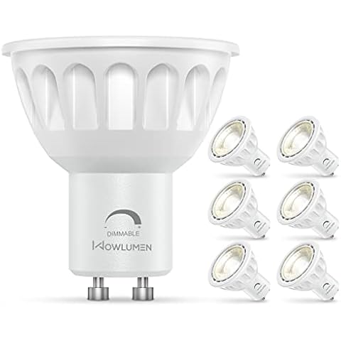 WOWLUMEN Dimmable GU10 LED Light Bulbs, MR16 GU10 Base Bulb Replacement for Recessed Track Lighting, 3000K Warm White 5W 500LM 40° Spotlight for Kitchen, Range Hood, Living Room, Bedroom, 6 Pack Cover