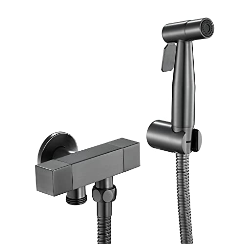 Cabezal de ducha para inodoro en acero inoxidable con acabado cepillado
