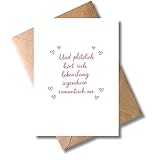 WBdesignz Hochzeit Karte Und plötzlich hört sich lebenslang irgendwie romantisch an - moderne Glückwunschkarte zur Hochzeit, Verlobung - Gratulationskarte mit Umschlag und Herzdesign (DIN A6)