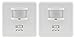Produktbild ChiliTec 3-Draht UP Bewegungsmelder 160° 9m Reichweite LED geeignet Unterputz Montage Infrarot 2 Stück Weiß