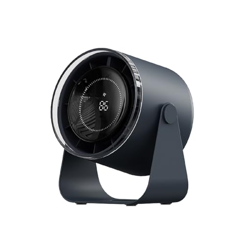 DURBESTER Small Desk Fan, 28dB Ultra-Quiet Desktop Air Circulator with 115° Adjustable Tilt, 100 Speeds, Rechargeable Battery, USB-Powered, Portable for Bedroom, Office, Kitchen, Travel -Bluish Black