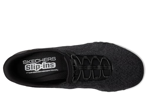 Skechers Modern Comfort Women's Women's Breathe Easy-Knitty Waves Hands Free Slip-Ins Sneaker, Black, 7.52