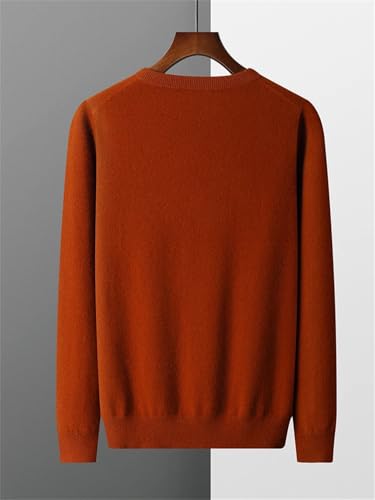 Men's Solid Merino Wool Sweater Round Neck Winter Thin Solid Color Sweater Pullover4