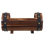 Design moderne : le design moderne de ce tonneau en bois apporte une touche d'élégance à tout décor extérieur, rehaussant son esthétique générale. petits pots de fleurs, jardinières en bois pour plantes d'extérieur