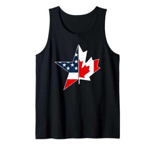 US EH Leaf USEH Canadian American Canada USA Flag Home Pride Canotta