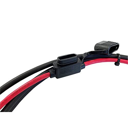 Offgridtec Batteriekabel mit Flachsicherungshalter, 30 A Sicherung und Batteriepolklemmen, 1,5 m, 8-01-001420