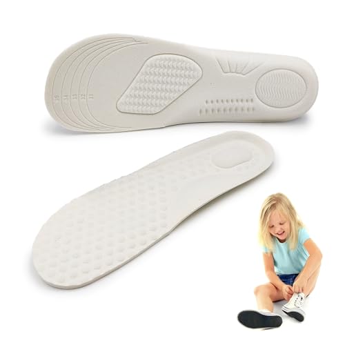 Solette Ortopediche per Bambini Tagliabili (31-36) con Supporto Arco Plantare e Rialzo Tallone – Sottopiede Traspirante in Foam di Lattice per Piedi Piatti e Assorbimento Urti