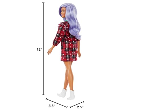 Barbie Fashionistas Muñeca Curvy con Vestido Rojo miniatura 5