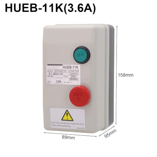 Interruptor de arranque magnético 380V con caja ABS IP55 y protector sobrecarga 6