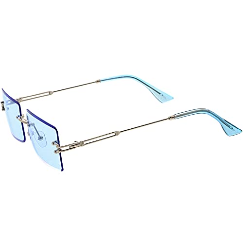 zeroUV - Luxe 90s Inspired Full Rimless Metal Accent Medium Square Sunglasses 57mm3