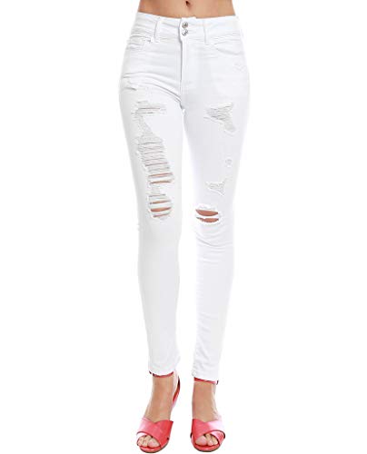 VERVET White Denim Jeans Distressed Ankle Length