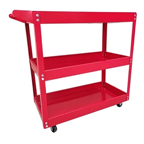 KIRANDY Trolley Cart, Workshop Mobile Tool Cart Cabinet, Tool Box Parts Cart Three-Tier Parts Cart Auto Repair Hardware Turnover Cart (Size : Paint model)