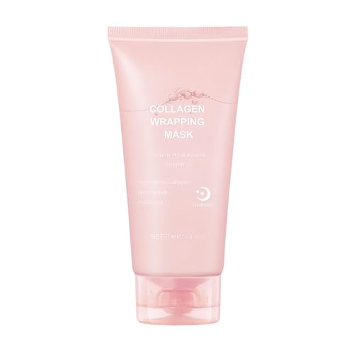 Collagen Night Wrapping Mask, 75ml Peel off Mascarilla de Colágeno, Hidratante Profundo, Proporciona Firmeza, Reduce Líneas Finas y Arrugas, Minimiza los Poros, Aumento de Elasticidad