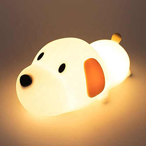 Image of LEDHOLYT Night Light for Kids,Cute Silicone Nursery Puppy Lamp for Baby and Toddler,Animal NightLight for Boys and Girls,Squishy Night Lamp for Bedroom,Kawaii Bedside Lamp for Kids Room(Puppy)