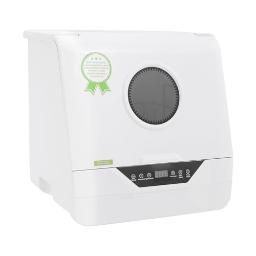Lavavajillas de mesa, mini lavavajillas, portátil, 4 modos de lavado, potencia nominal de 800 W, lavado completo de 360°, desinfección a altas temperaturas