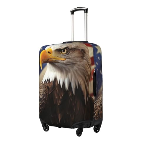 Travel Luggage Covers For Suitcase, Eagle With Usa Flag Elastic Suitcase Protector Washable Anti-Scratch Suitcase Baggage Cover Luggage Protector Fits 18-32 Inch Luggage2