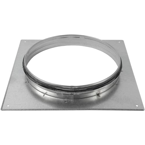 Image of Duct Connector Flange - 10 Inch Ducting - Galvanized Steel with Rubber Gasket - Straight or Flex Pipe Flange for Heating, Cooling, Air Ventilation Systems