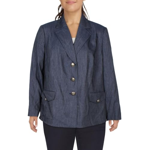 Kasper Women's Three Button Notched Lapel Collar with Flap Pockets