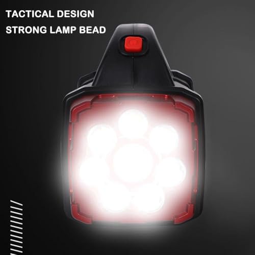 Image of Care 4 Multifunction Solar Waterproof Flashlight with USB Charging,8 Bulb LED & COB Torch (Red : Rechargeable)