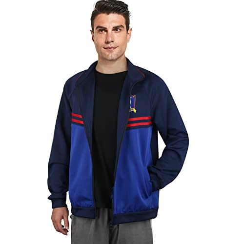 Materuis Football Track Jacket Blue Lightweight Sports Soccer Training Clothes Adult Size4