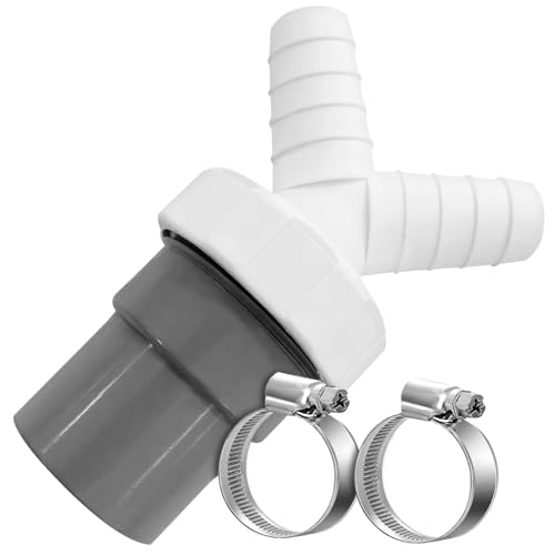 Doble Adaptador en Y para Tubo Desague Lavadora y Tubo Desague de Lavavajillas con Salida para Tubo Ø40 mm y Entrada Ø18-23 mm - Kit Incluye 2 Piezas de Abrazaderas Ø20-32 mm - MONTERAL