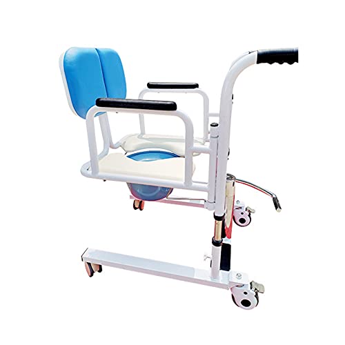 YAHAO WC Portatil para Personas Mayores,Asiento para Ducha Silla Ruedas para Inodoro Incorporada,Silla Inodoro con Ruedas,Silla para Ducha E Inodoro,Ancianos, Discapacitados Y Movilidad Limitada,Blue