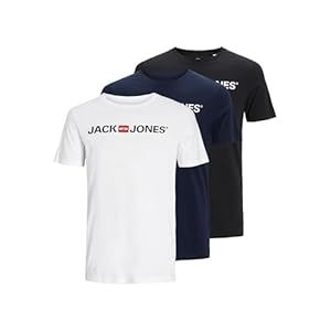 JACK & JONES Herren-T-Shirt mit Corp-Logo, 3er-Pack