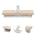 Mipcase Stainless Steel Wire Floor Scrub Brush Head 30cm Industrial Scrub Broom for Kitchen Bathroom Tile and Concrete Floor Cleaning with Connector (no Handle)