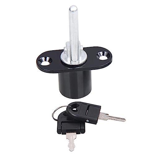 Fiorky Cilindro de leva de 16/19 mm Cerradura triple con llaves Cerradura frontal para cajón de gabinete de escritorio Cerraduras para cajones de armario Herrajes para muebles (16 mm negro)